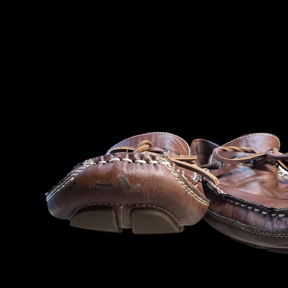 Izod Men's Burton Classic Mocs Tan Boat Shoes w/ Memory Foam insoles Sz 13